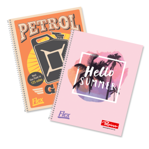 Cuaderno 48h rayado c/espiral papiro flex