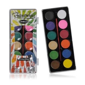 Acuarela x12 colores omega