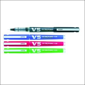 Lapicera PILOT V5 de tinta líquida con indicador de carga y clip. Recargable con cartucho. Presentación : Unidad Trazo : 0.5 mm