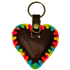 Llaveros en forma de corazón 6cm 100% cuero