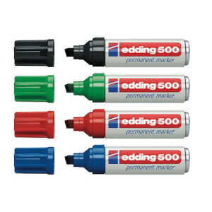 Cuerpo metalico y punta biselada. Tinta permanente y recargable. Resistente al agua, escribe sobre casi todo tipo de superficies. Presentación : Unidad Trazo : 2-7 mm Punta : Biselada