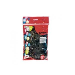 Globos 12" x50 negro bonafide