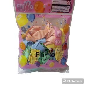 Globo 10" x50 color liso pastel filippo