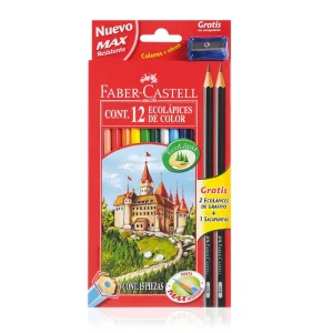 Lapices de colores x12 +2+sac faber castell