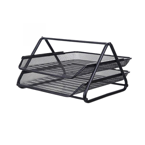 Bandeja de escritorio apilable metal calado