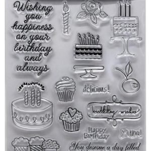 Sellos cristal p/base acrilica ibi craft serie "cumpleaños"