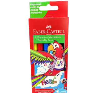 Marcador x 6 fino faber castell