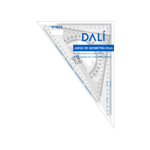 Escuadras de 25cm de 30° y 45° con semicirculo incluido