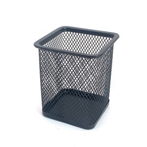 Portalapices de metal rectangular