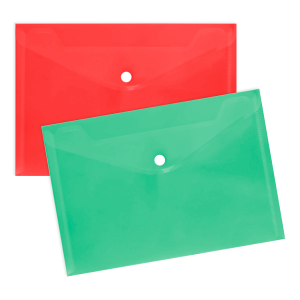 Sobre plastico a4 de pvc con bolsillo y broche