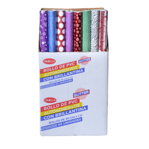 Rollo de pvc autoadhesivo con brillantina