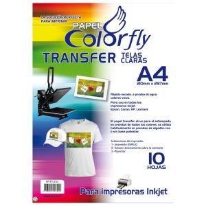 Papel a4 transfer telas claras a4 paq x10 hojas