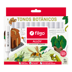 Marcadores x12 colores tonos botanicos