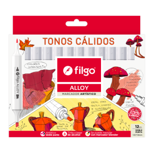 Marcadores x12 colores tonos cálidos