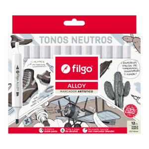 Marcadores x12 colores tonos