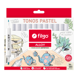 Marcadores x12 colores tonos pastel