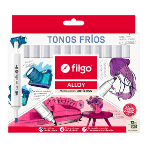 Marcadores x12 colores tonos frios