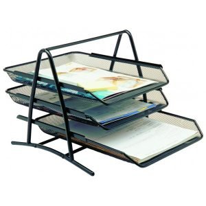 Bandeja apilable x3 metal calado