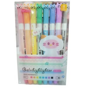 Marcadores de gel x8 unidades punta doble