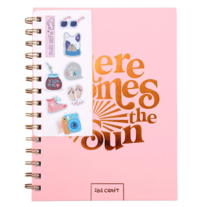 Cuaderno tapa dura 80h diseño "here comes the sun" ibi craft