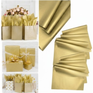Papel de seda dorado 50x70cm 100 unidades