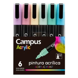 Marcadores Campus Acrylic 6 colores