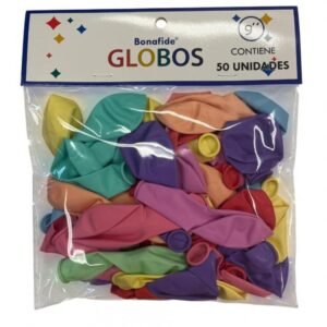 Globos 9'' surtidos color pastel bolsa x50