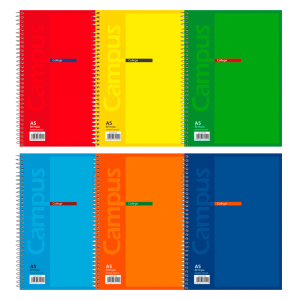 Cuadernola 80h Campus tapa flexible rayada con espiral 80 hojas