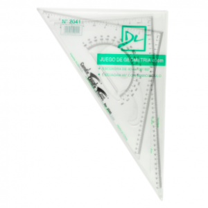 Escuadras de 40cm de 30 y 45º con semicirculo incluido