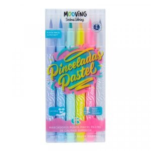 Marcador punta pincel x6 pastel mooving