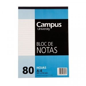 Block a4 rayado 80hojas encolado y grapado campus