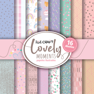Block con 24 hojas 180g 16 diseños serie lovely ibi craft