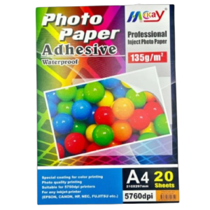 Papel foto autoadhesivo brillo 135g a4 x20 hojas