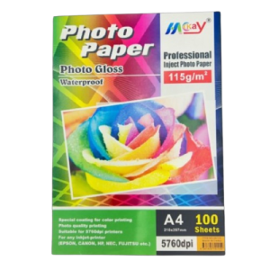 Papel foto brillante 115g a4 100 hojas