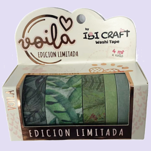 Cinta adhesiva decorativa x5 serie hojas