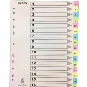 Separador alfabetico de papel colores pasteles