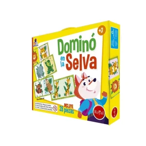 Juego de caja domino de la selva en valija