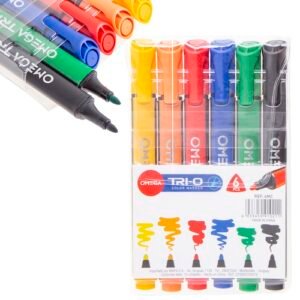 Marcadores  x6 gruesos trio omega