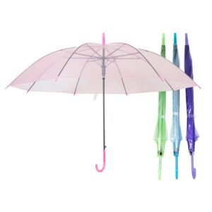 Paragua largo transparente pastel