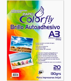 Papel foto a3 autohadesivo x20