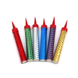 Vela volcan 12cm oro y plata x6