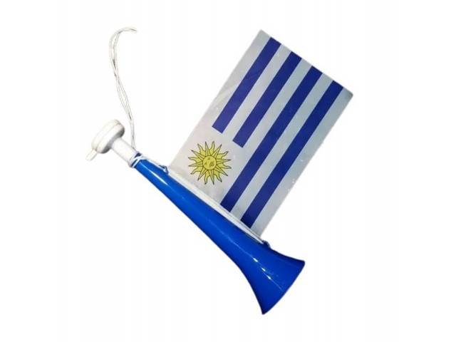 Bandera con corneta de uruguay