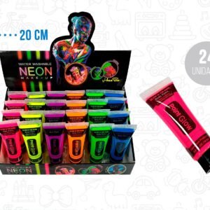 Maquillaje lavable colores neon caja x24