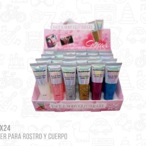 Exhibidor x24 gel de glitter para rostro y cuerpo