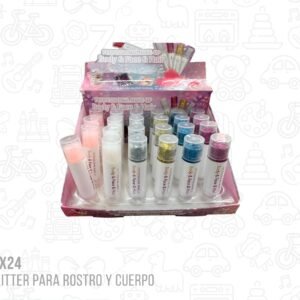 Exhibidor x24 barra de glitter para rostro y cuerpo
