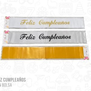 Banda feliz cumpleaños 16x9cm lisa