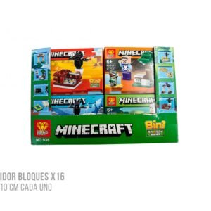 Exhibidor Minecraft x16 bloques 14x4x10cm