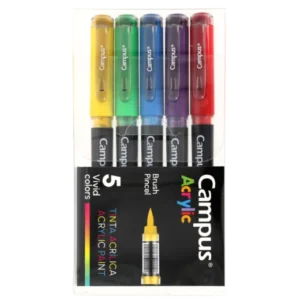 Marcadores punta pincel Campus Acrylic 5 colores