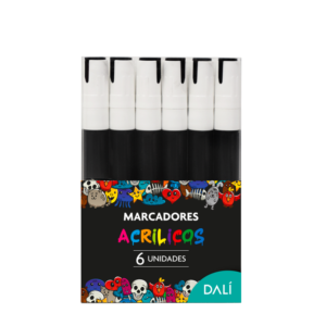 Marcador Acrilico Negro x6 Dali