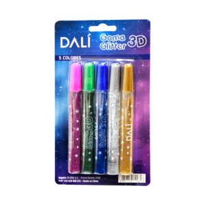 Goma Glitter 3d 5 Colores Dali